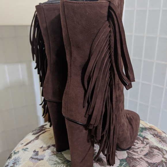 Giuseppe Zanotti Shoes - Giuseppe Zanotti Fringe Booties Brown Suede Boots new 10